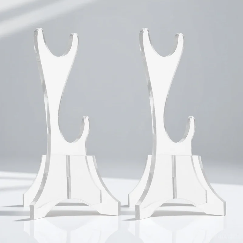 

2Pcs Sword Display Rack Acrylic Desktop Stand Durable Resistant Deformation Visually Appealing Sword Stand Home Decor