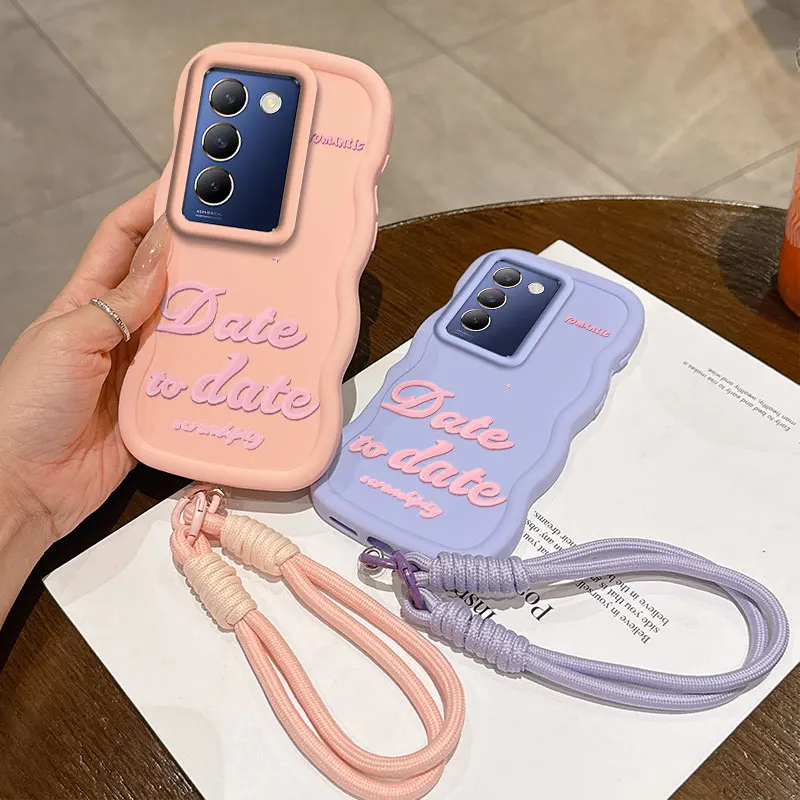 Casing HP vivo V40 SE, V Y T 3 51 33 28 30 53 S Lite, Desain Rapih dan Tali Lanyard, Modis, Fleksibel, Cocok