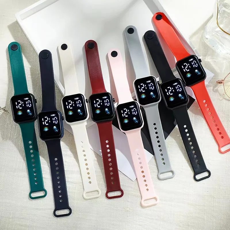 Relojes deportivos de moda para niños, reloj electrónico LED para niños, Relojes de pulsera ligeros impermeables para adolescentes y niñas, Relojes