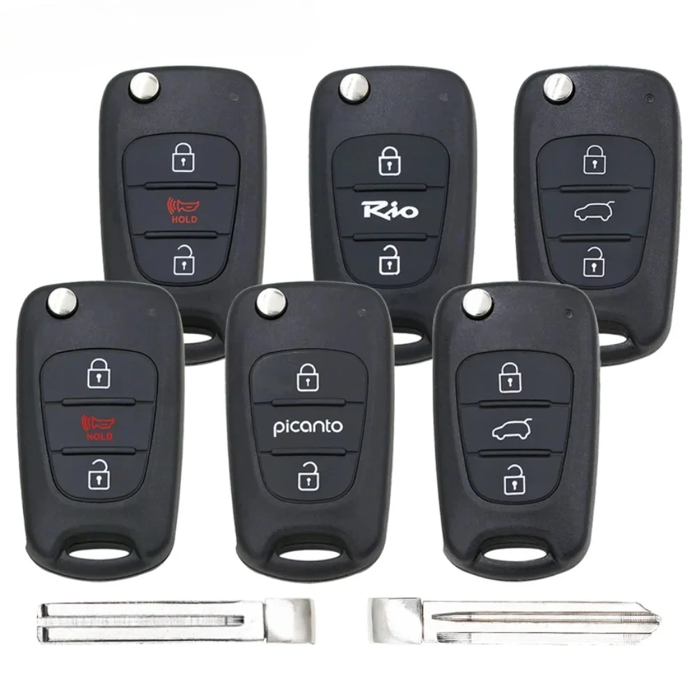 

Ecusells 3B складной флип-чехол для дистанционного ключа автомобиля, корпус с необрезанным лезвием для Kia K2 K5 Sorento Sportage Cerato Soul Rio Picanto