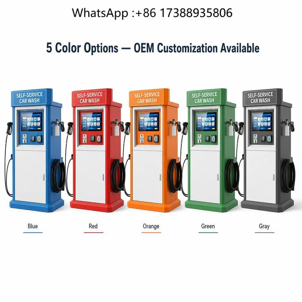 OEM Stainless Steel 24 Hours Unattended Commercial Outdoor Bill Coin Operated High Pressure Water Spray Foam Self Service Car