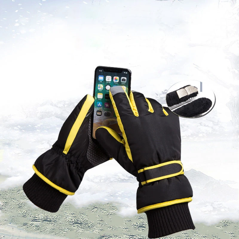 冬男性女性スキー綿手袋厚みのある熱防水防風防寒オートバイ乗馬手袋-ys8003