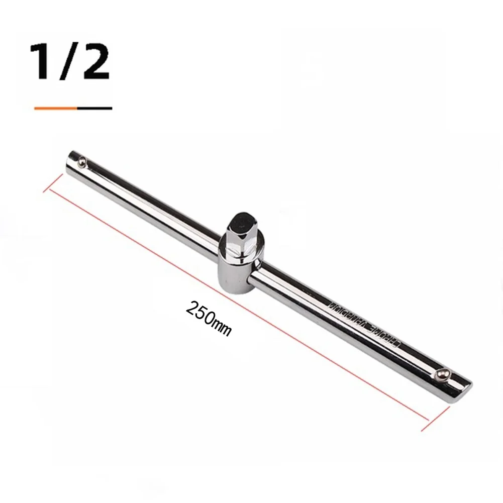 Practical Drive Socket Wrench Sliding T Bar 1/4\" 3/8\" 1/2\" Sliding Chrome Vanadium Steel Household Reparing