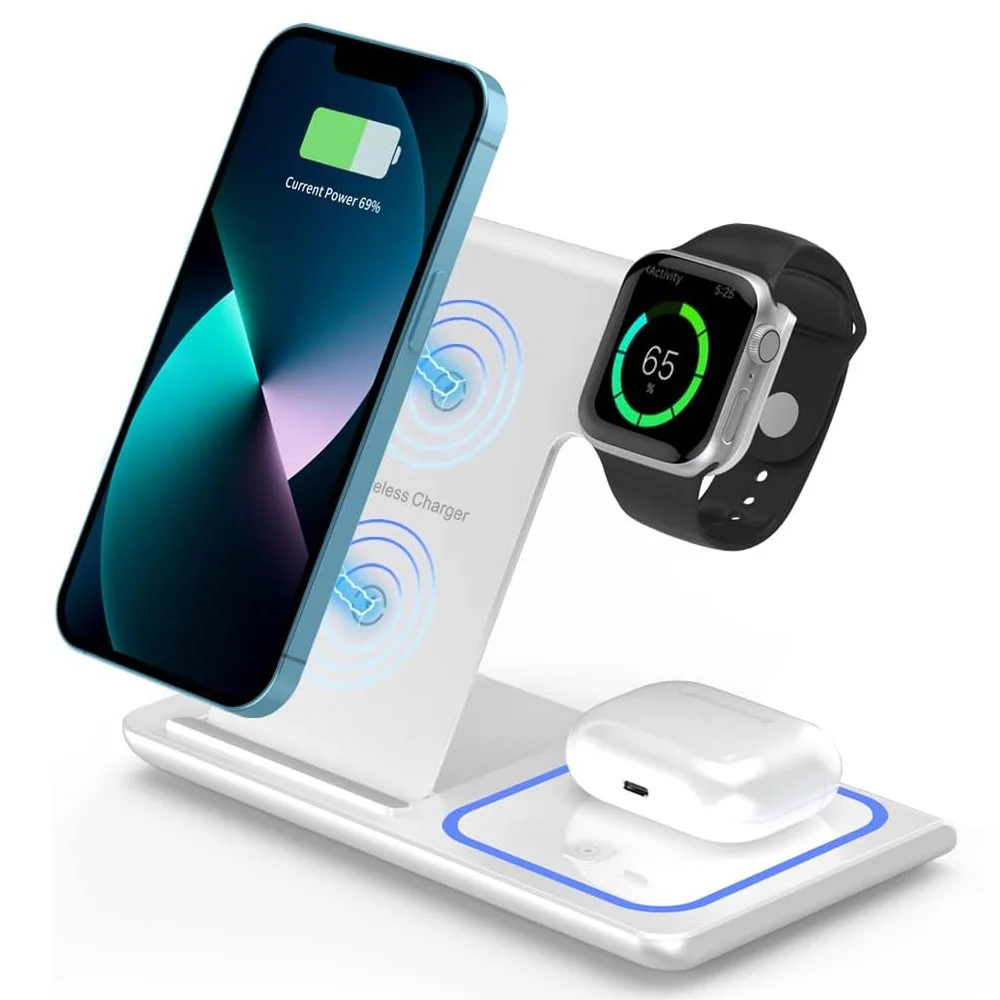 15W fast charging 3-in-1 foldable wireless charger bracket #3