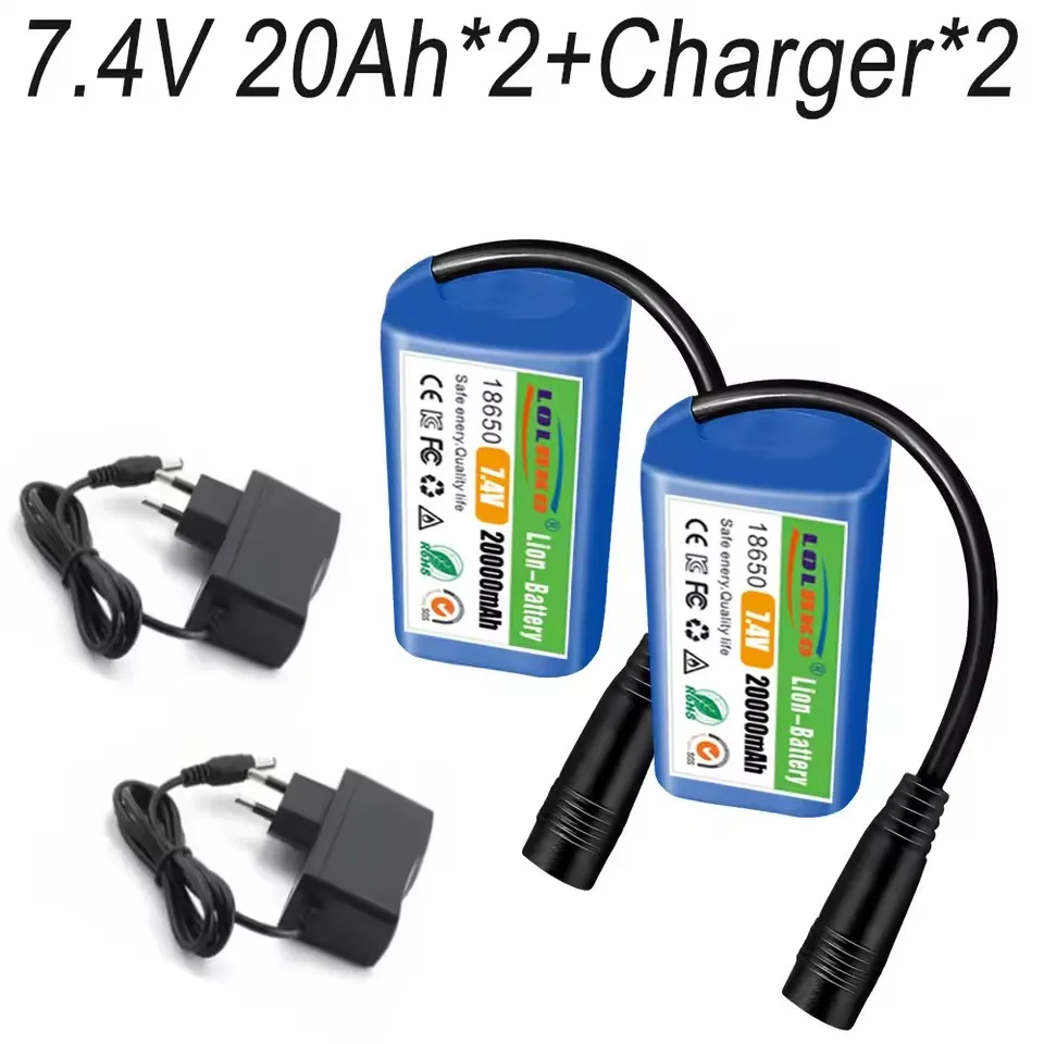 7.4V 20000mAh Battery For V020 V900 2011-5 V007 C18 H18 V18 D18B FX88 Remote Control RC Fishing Bait Boat Battery Parts