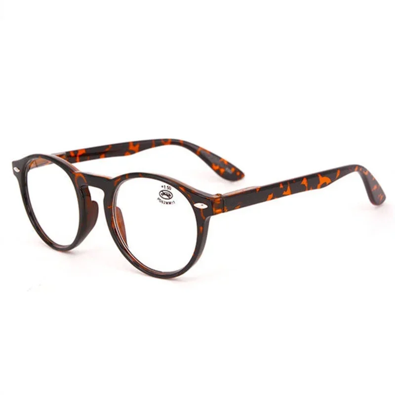 Ultralight Red Leopard Print Reading Glasses Women Men Round Glasses Frames for Read Female Fashion Vintage Clear Eyeglasses image 4