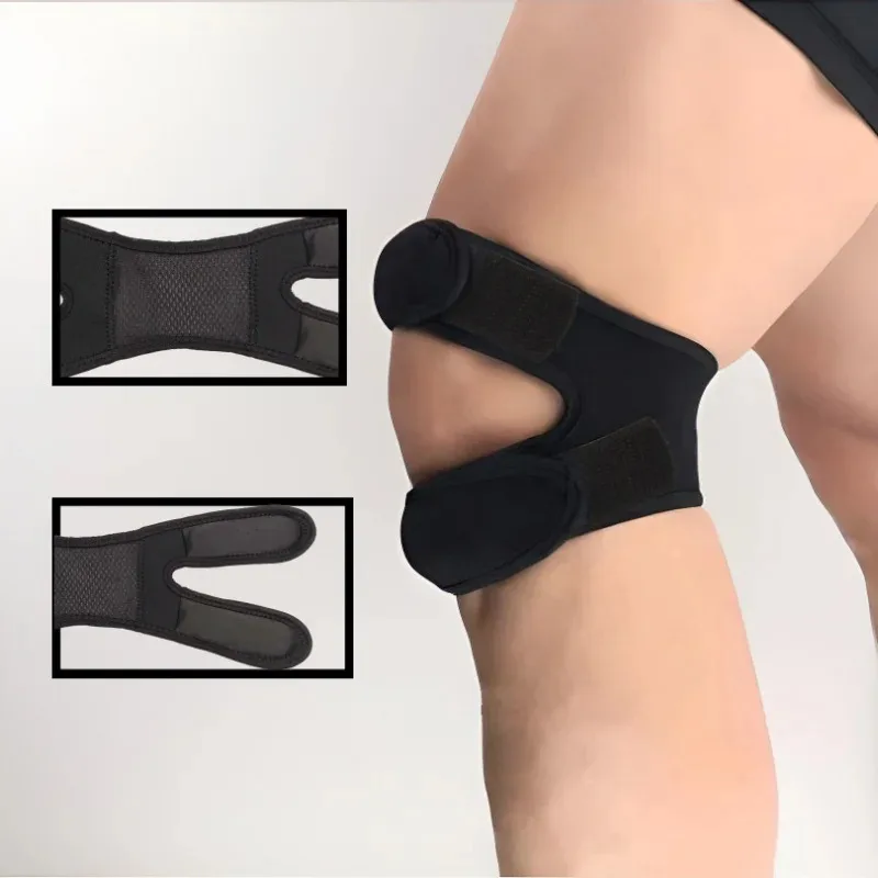 1PC Pressurized Knee Wrap Sleeve Support Bandage Pad Elastic Braces Knee Hole Kneepad Safety Basketball Tennis Cycling
