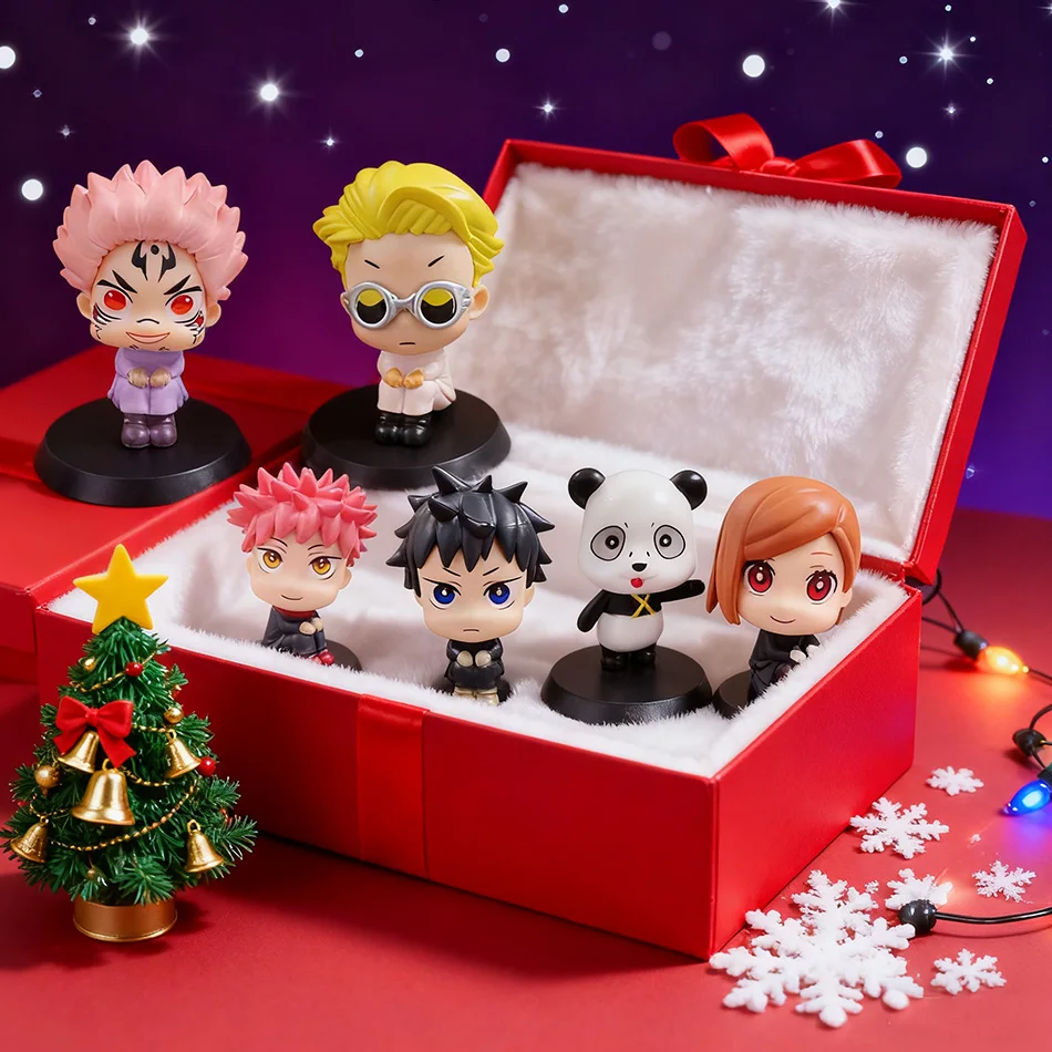 Anime Jujutsu Kaisen Figure Itadori Yuji Gojo Satori Fushiguro Megumi Kugisaki Kawaii Toy Car Decoration PVC Model ChristmasGift
