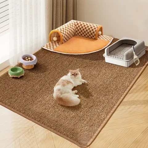 Large Cat Scratching Mat Carpet Non-Slip Pet Bed Mat Sofa Protector Cat Scratcher Anti-Scratch Furniture Protector for Cats