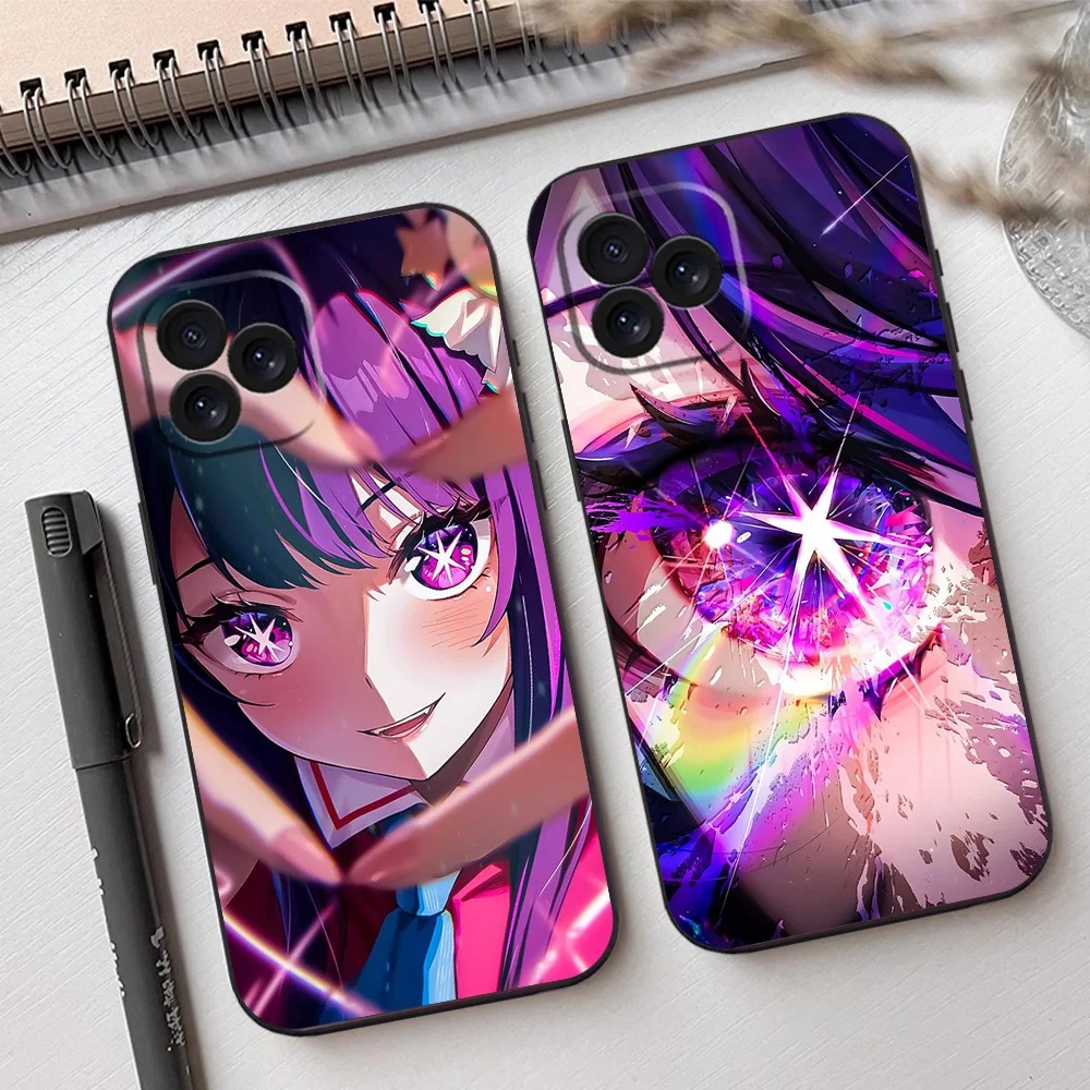 Bilibili O-Oshi-no KoS Phone Case For Samsung A03 A04 A05 S A13 A34 A53 4G 5G S22 S23 ULTRA Black Soft Silicone Cover