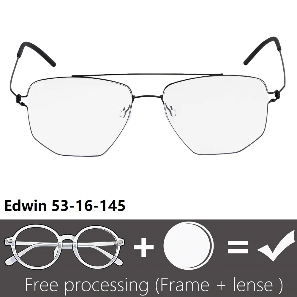 Denmark Brand Design Edwin Fashion Prescription Glasses Frame Optical Eyeglasses Air Titanium Men Women Sunglass Top Quality HD