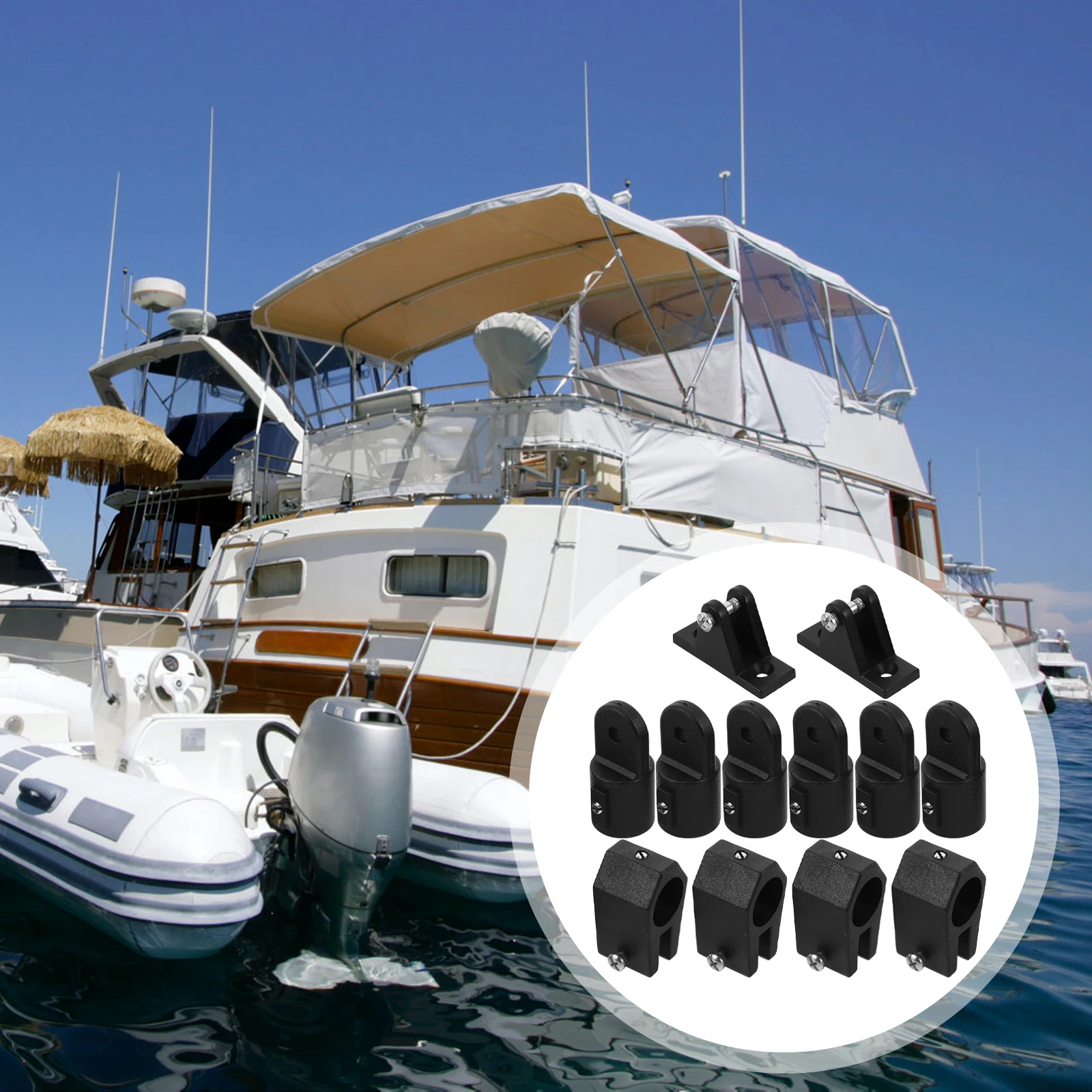 

1 Set Nylon Eye End Cap Bimini Top Fittings Boat Canopy Replacement Part Sturdy Wear Resistant Easy Install