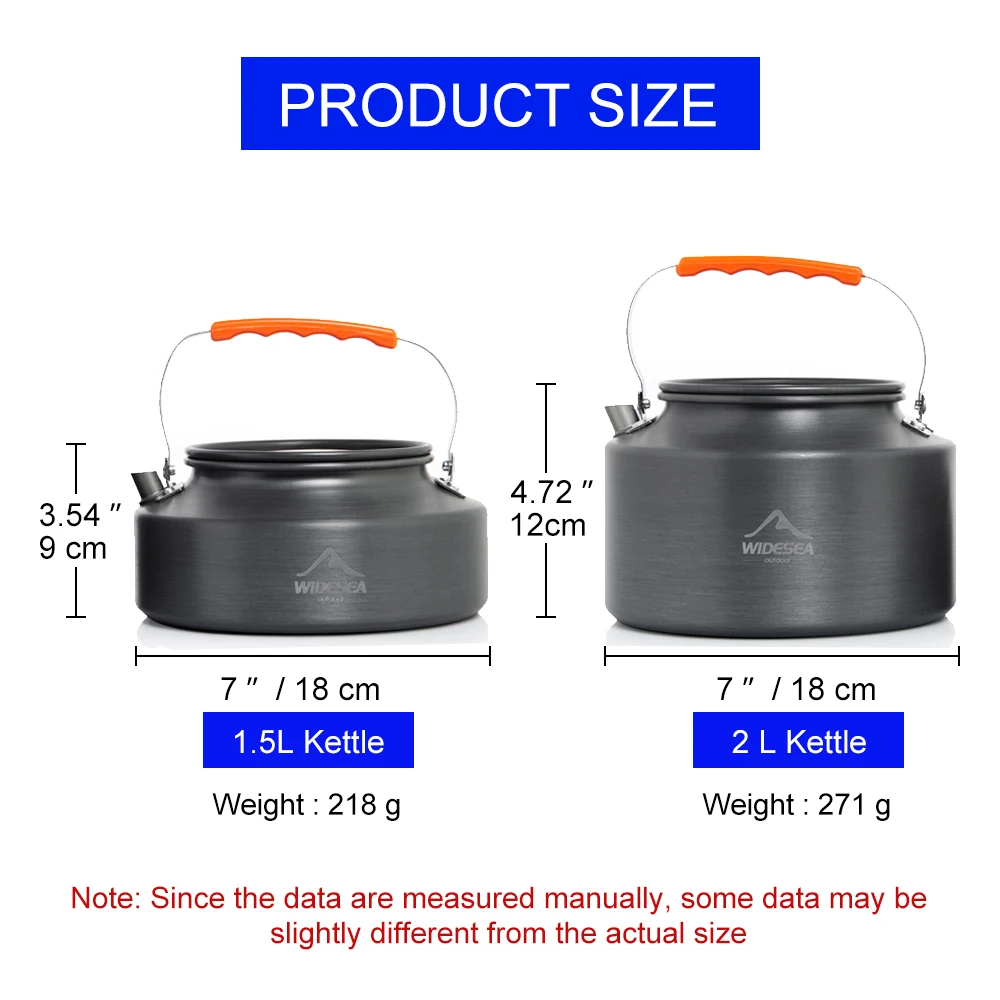 Widesea Pot Set Camping Portable Kettle Frying Pan Bowl Nonstick Stockpot Cookware Travel Outdoor Tableware Travel Hiking Picnic