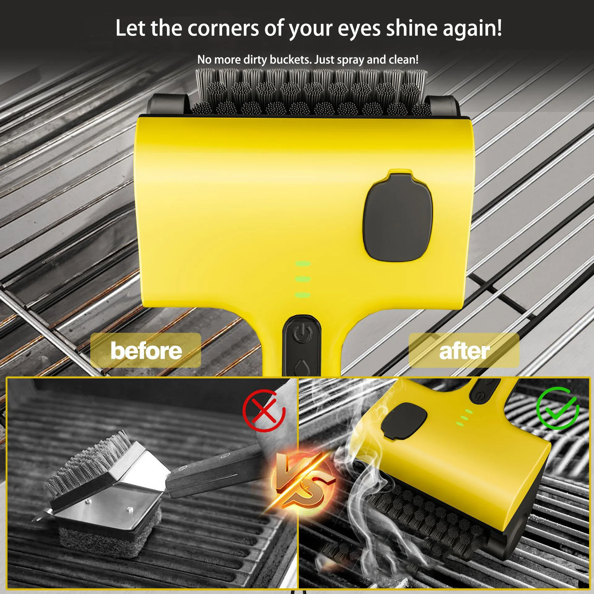 

Беспроводная электрическая щетка для барбекю, многофункциональное средство для чистки кухонной плитки со сменными насадками, беспроводной инструмент для чистки гриля