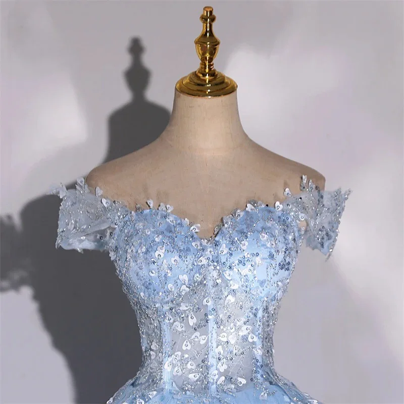 Robes De Quinceanera à épaules dénudées, nouvelles et exquises, avec des Appliques en dentelle et des perles, robes De bal De princesse, nouvelle collection 2026