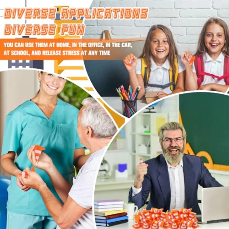 60 pièces 2.36 ''norme cône balles anti-Stress Construction en vrac faveur de fête jouet de Construction cônes à presser drôle soulagement du Stress jouet Gif