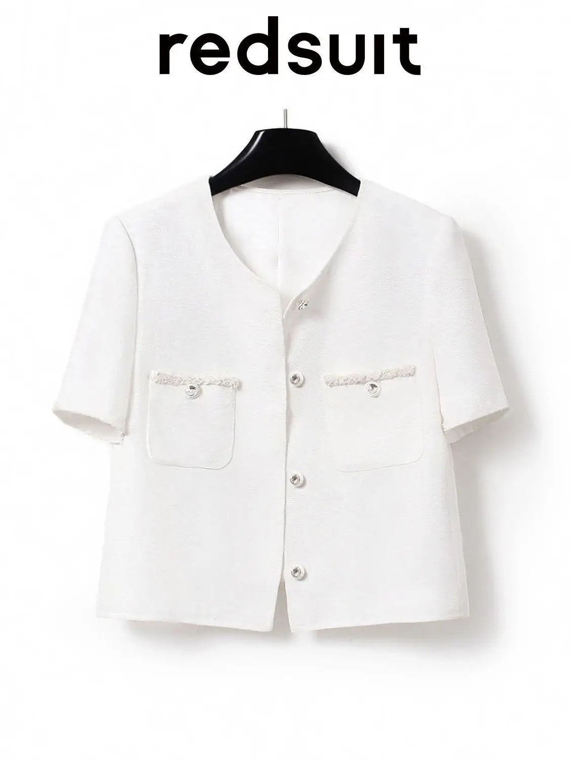 New Thin minimalist short sleeved versatile commuter exquisite white top Custom Size