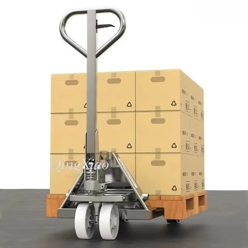 Manual Hydraulic Pallet Jack 5 Ton Load Capacity Trolley Fitted Extended Forks For Heavy Goods Loading Unloading Transportation