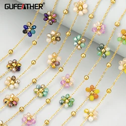GUFEATHER,1 메터/몫,C430, 체인, 천연 비즈, 스테인레스 스틸, 손으로 만든, 매력, 보석 만들기 결과, diy 팔찌 목걸이
