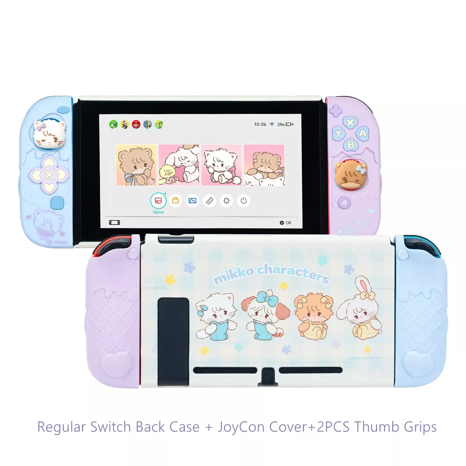 Geekshare-Nintendo Switch用のMikko保護ケース,ジョイコンカバー,サム