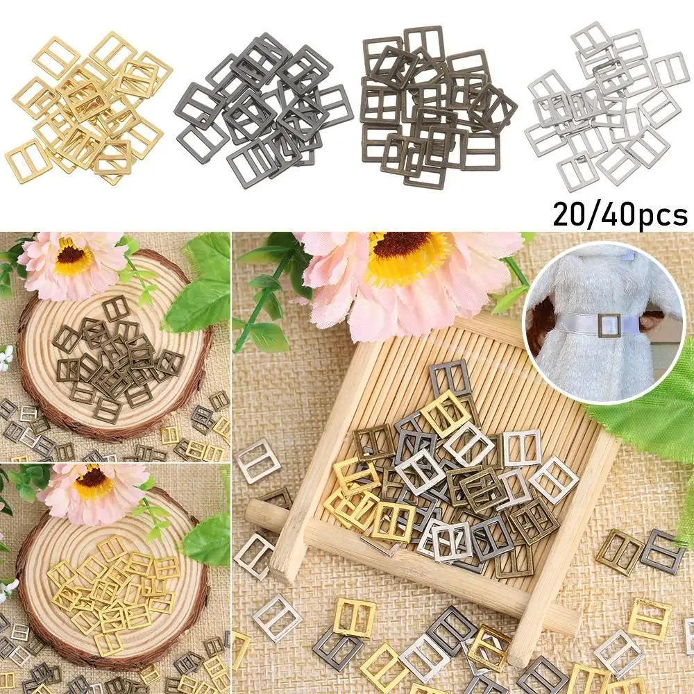 20/40pcs 6/7/8.5mm Mini Ultra-small Stuffed Toys Belt Buttons Diy Dolls Buckles Tri-glide Buckle Doll Bags Accessories