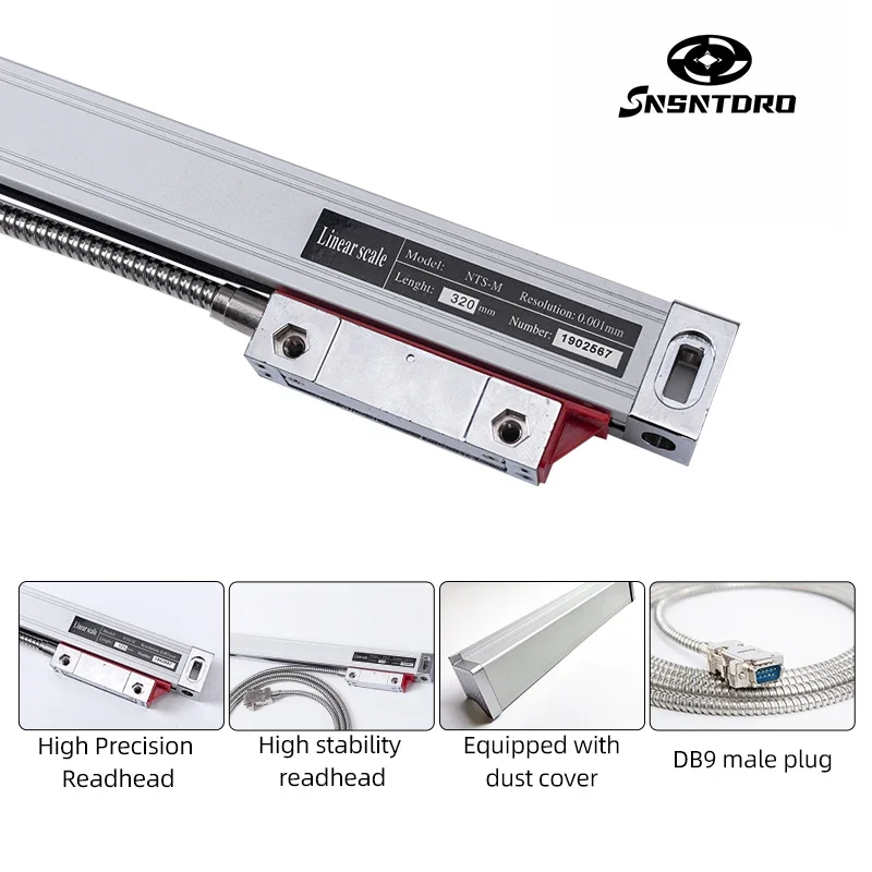 NT-M-1um High Precision Milling Lathe Grinder DRO Linear Glass Scale 450mm-1000mm TTL  5VDC Grating Ruler Sensor Displacement