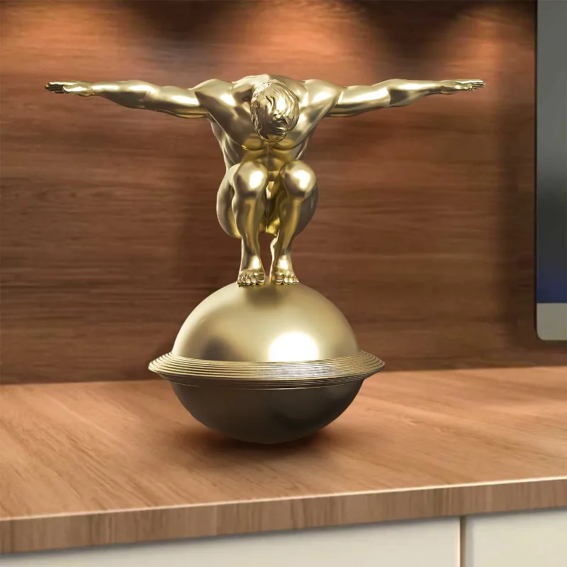 oo-Modern Decor Balanced Immortal Figure Sculpture Luxury Living Room Office Wine Cabinet Decorative Model Resin Statue Gift