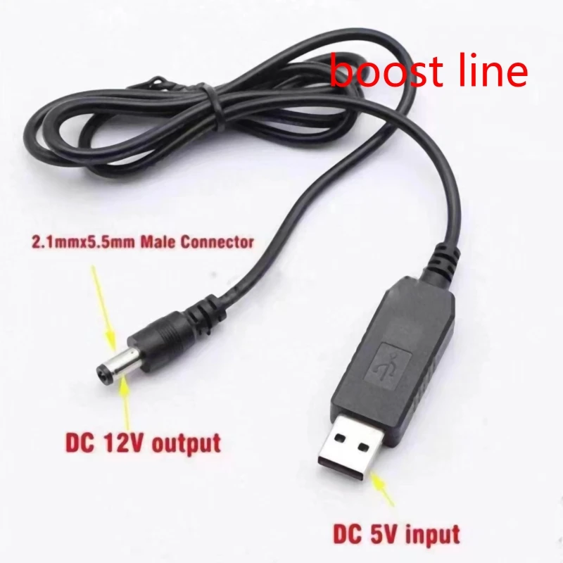 USB Power Line for DC 5V to for DC 9V / 12V Step UP Module Adapter USB Converter Cable 2.1x5.5mm Plug Accessories