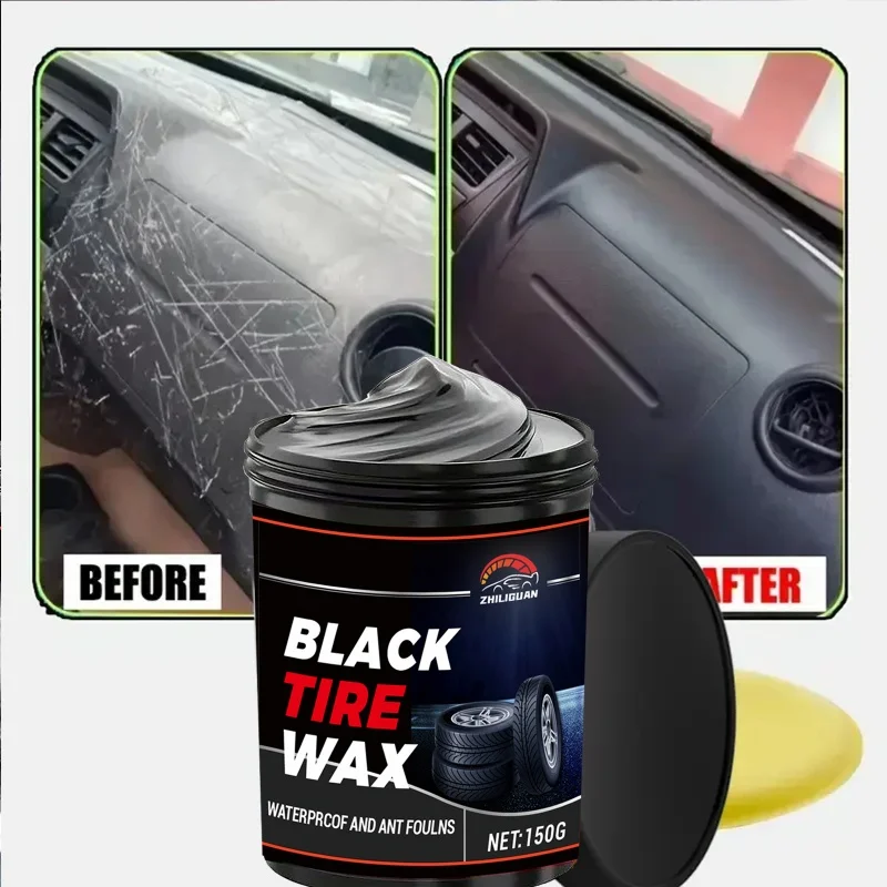 Tire gloss wax, UV protection and waterproof coating, restores dark black finish, prevents cracking and protects tire gloss