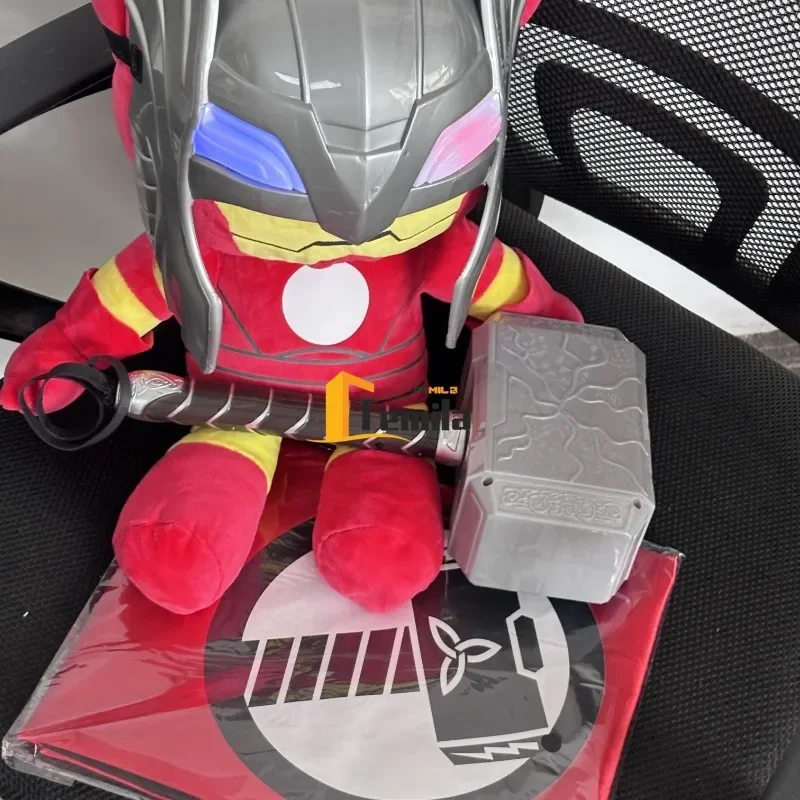 Superhero Thor LED Light Emitting Sound Helmet Mask Hammer Cosplay Accessories Cosplay Party Costume Props