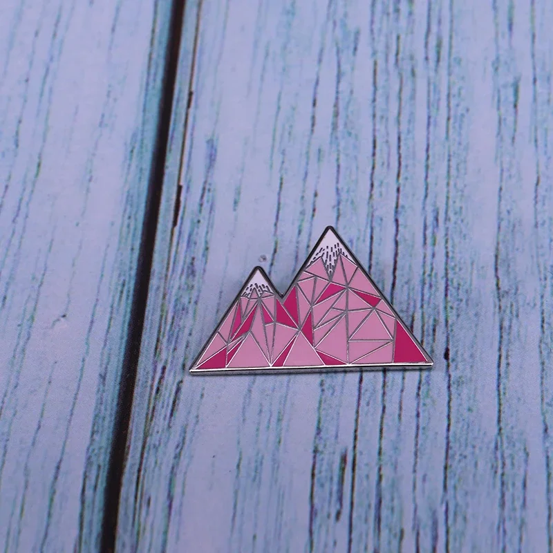 Night Sky Landscape Snow Mountain Travel Adventure Enamel Pin Brooches Wanderlust Explore Camping Cup Nature Outdoorsy Jewelry