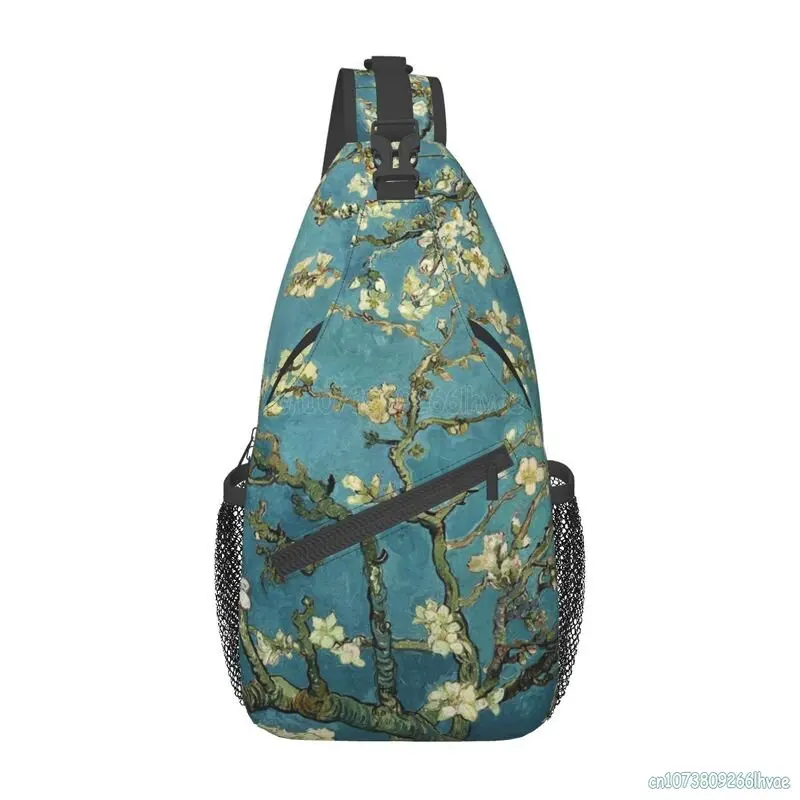 Vincent Van Gogh Almond Blossom Sling Chest Bag for Women Crossbody Backpack Travel Shoulder Bags Waterproof Daypack for Hiking