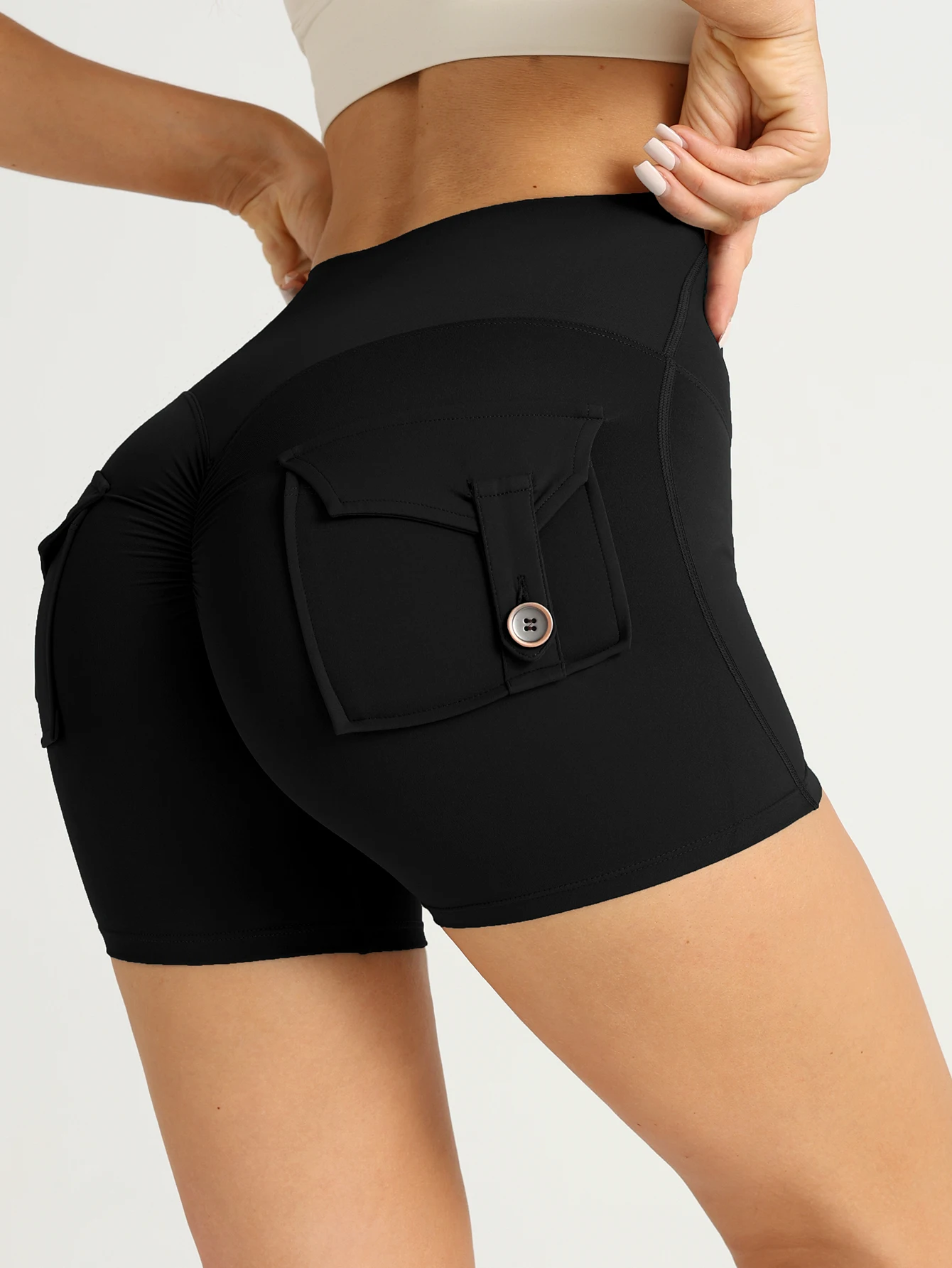 shorts-esportivos-femininos-de-verao-com-cintura-alta-design-plissado-com-bolso-respiravel-e-confortavel-para-corrida-ciclismo-lazer-e-yoga
