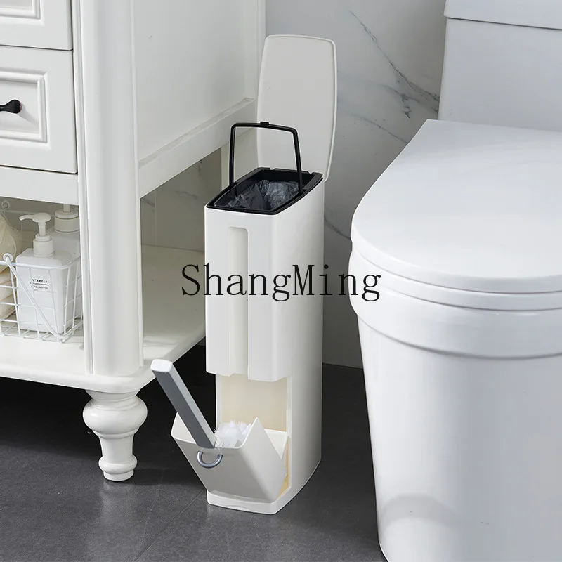 

CL trash can household bathroom narrow slot toilet brush integrated set toilet gap toilet cleaning brush