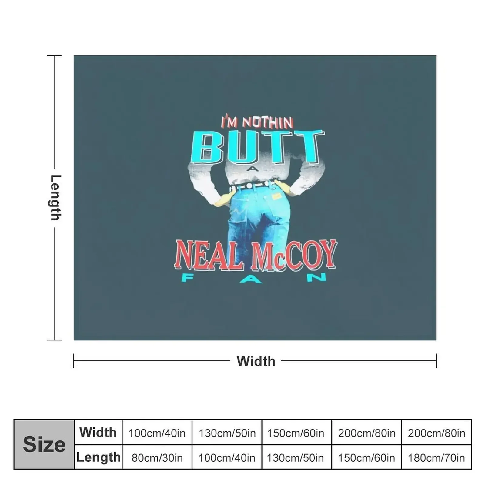 1990_s Neal McCoy Vintage Nothin_ BUTT a Neal McCoy Fan Tour Promo Classic 90_s Country Music Concert Throw Blanket