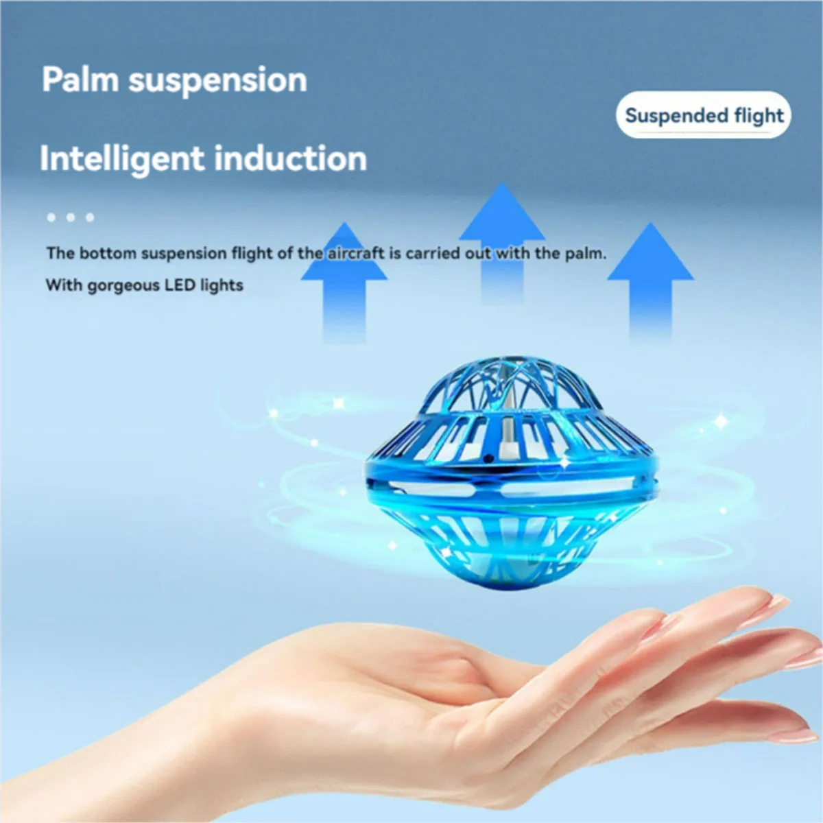 UFO Intelligent Sensing Flying Ball Hovering Saucer Floating Ball Black Technology Fingertip Gyroscope Children\'s Toy