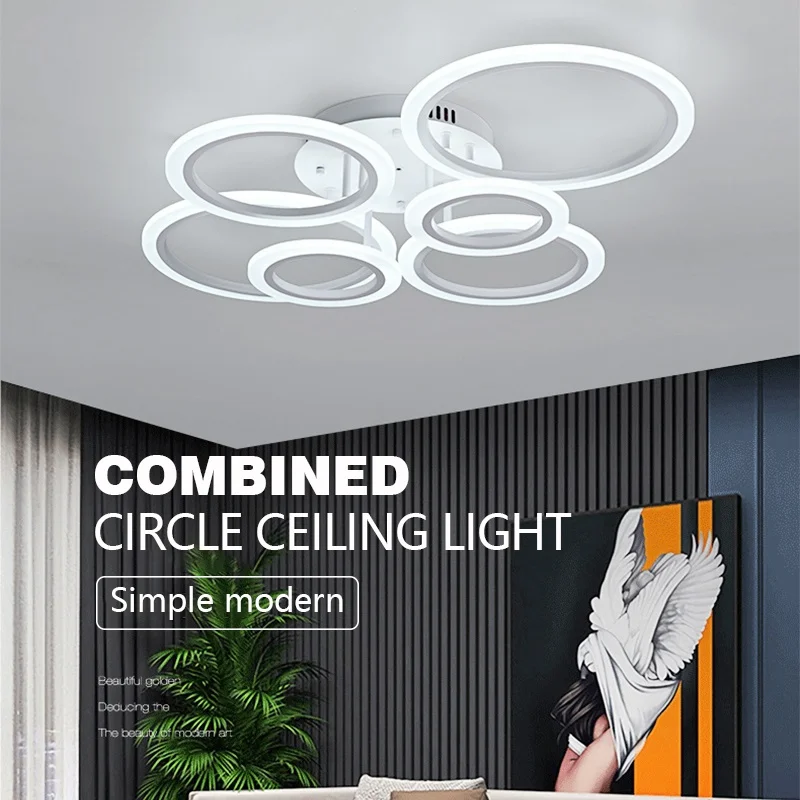 الحديثة حلقة LED ضوء السقف المنزل الثريا عكس الضوء المعيشة غرفة الطعام غرفة نوم دراسة إضاءة داخلية ديكور مصباح السقف