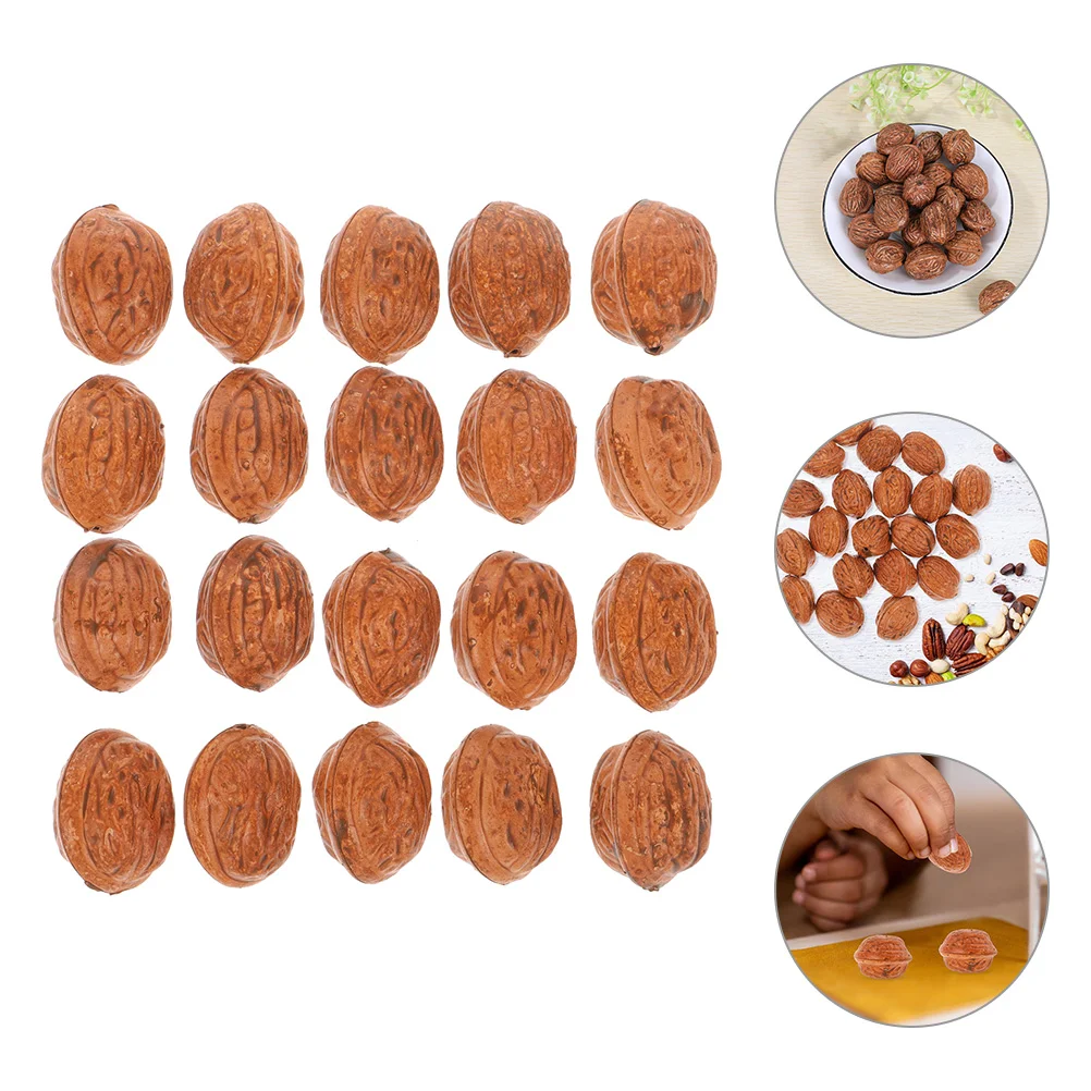 

50 Pcs Walnut Models Lifelike Artificial Nuts Home Decorations Craft Props Faux Shelled Nuts Party Decor Unique Gift