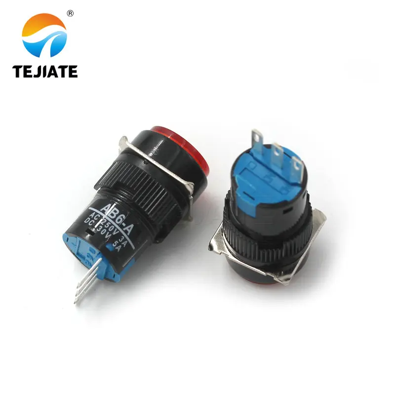 AB6-A zelfsluitende 3-pins start AD16 knop AL6-M reset 5-pins met licht 16mm schakelaar LA16