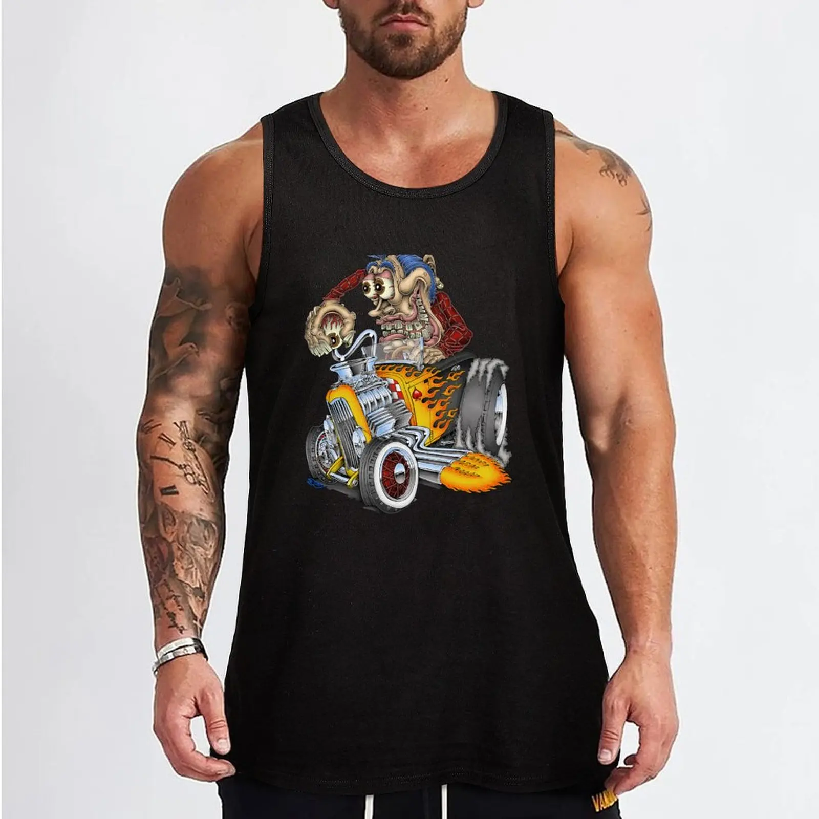 Old Skool Hot Rod Tank Top summer Men's tops running shirt underwear sleeveless gym shirts male