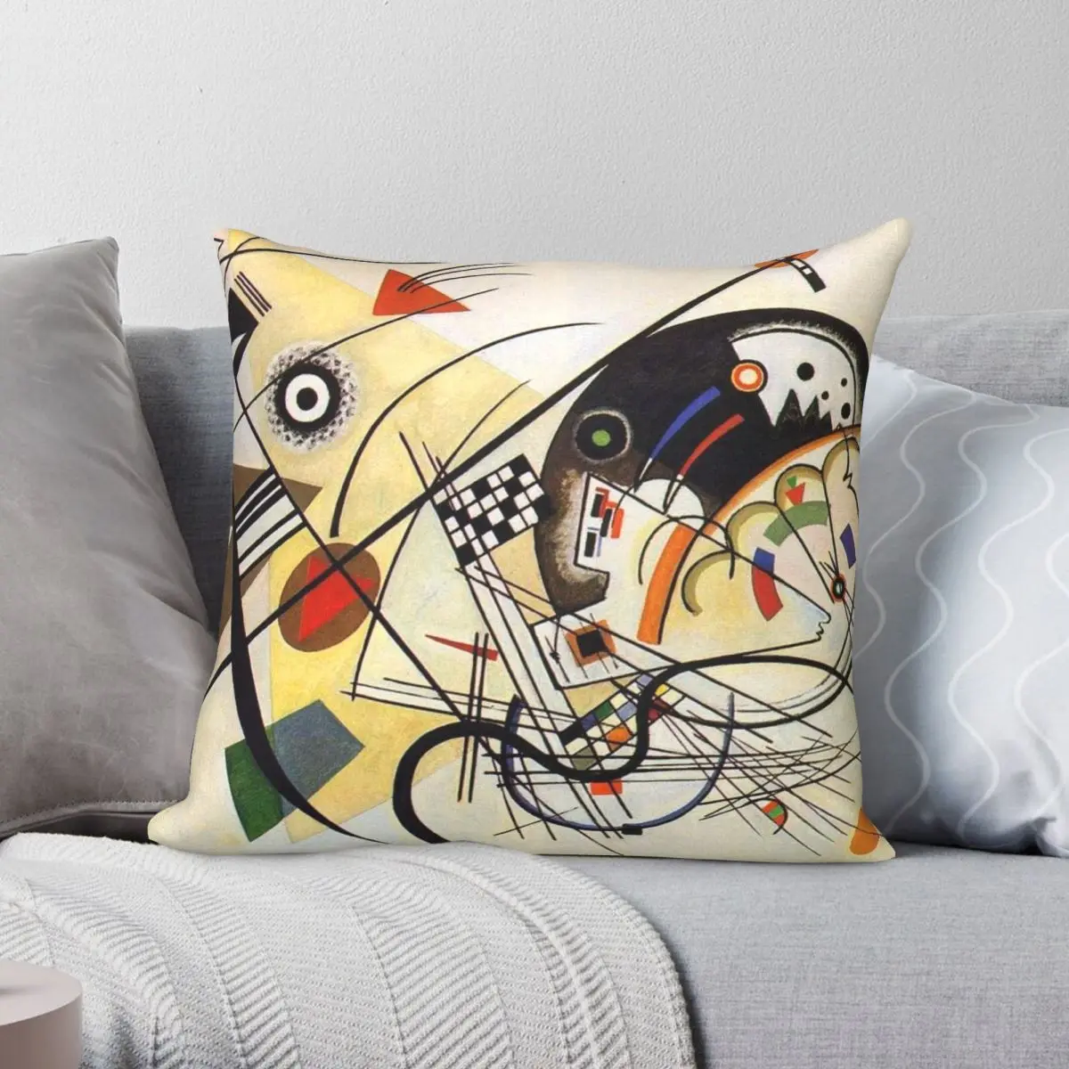 Wassily Kandinsky Traverse Line Square Pillowcase Polyester Linen Velvet Creative Decor Throw Pillow Case Bed Cushion Case 18