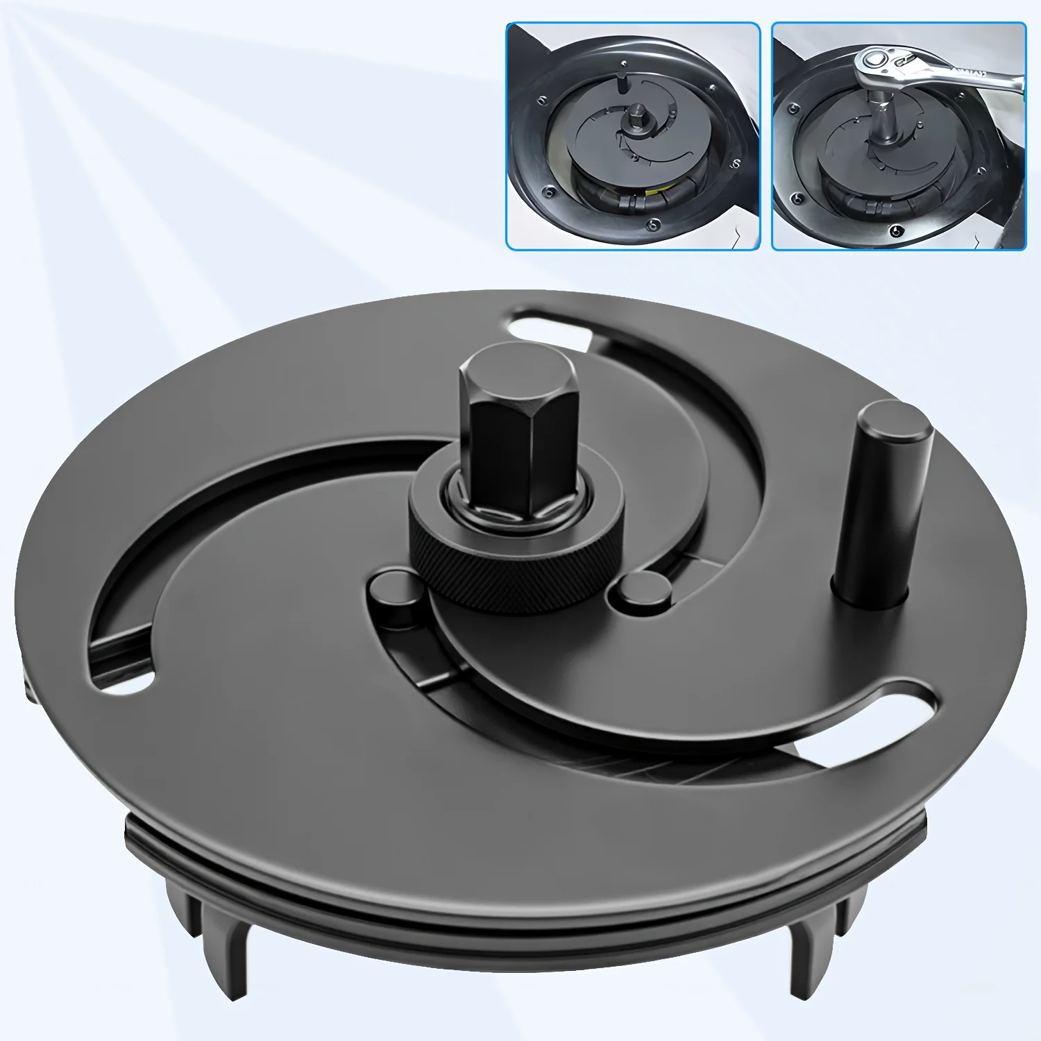 

3-Jaw Fuel Tank Wrench Adjustable 100-170mm Lock Ring Tool for Automotive Fuel Pump Sender Removal Right Angle Grip