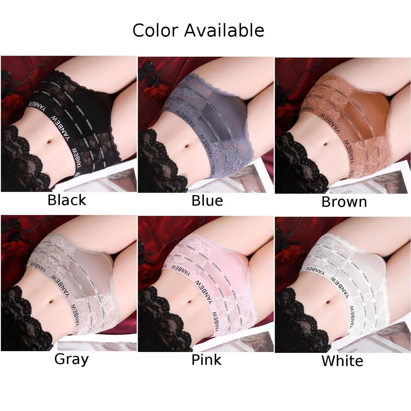 ผู้หญิงสุภาพสตรีเซ็กซี่ชุดชั้นในชุดชั้นในบางBreathableลูกไม้โปร่งใสเย็บพิมพ์เอวปานกลาง