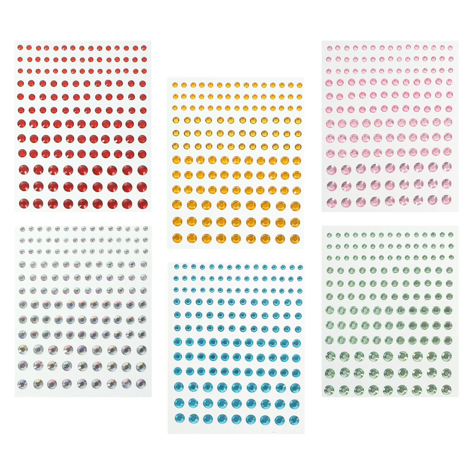 6 أوراق DIY ملصقات الأحجار الكريمة حجر الراين بلينغ ديكور الوجه الأحجار الكريمة آمنة مريحة مختلف الألوان المهرجانات حفلات الزفاف