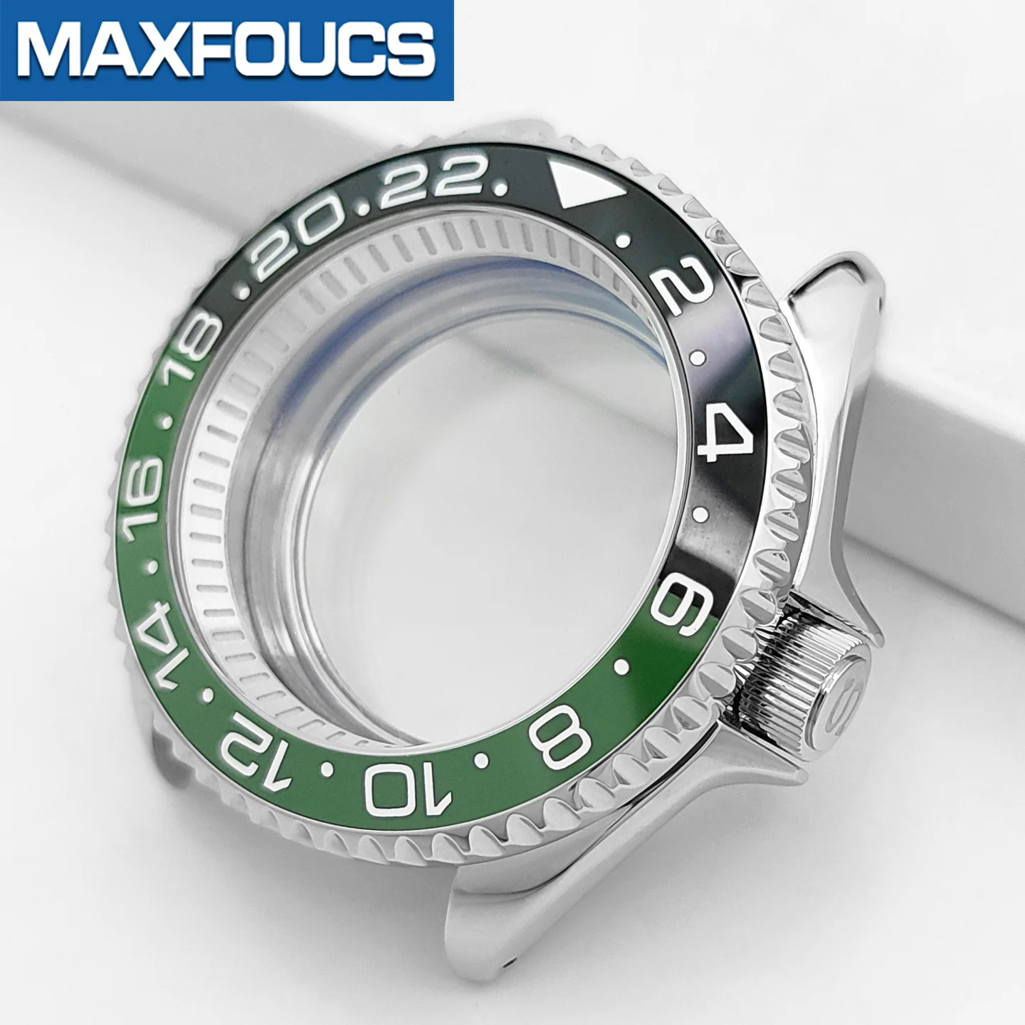 Silberne SKX Klassische Uhrengehäuse mit Glänzender Stahlausführung MOD NH35 NH36 4R36 Mit 3-Uhr-Krone Saphirglas Maßgefertigtes Zubehör – Detail 10