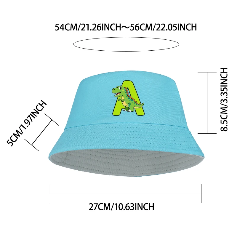 Cute Dinosaur 26-Letter Kids' Bucket Hat – Sun Hat for Boys and Girls Ages 2–6, Perfect for Summer Beach Play, Kids' Gift - view 2