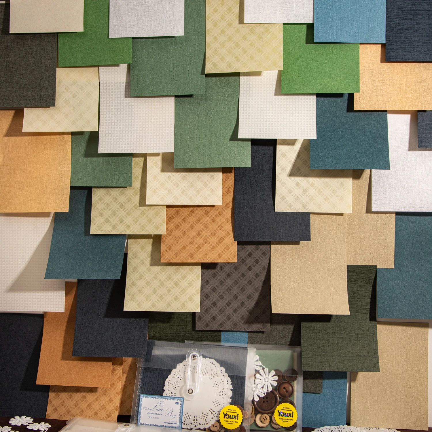 Lace Handmade Bag Series Vintage Hollow Lace  Flower Material Package Creative DIY Junk Journal Collage Scrapbook Stationery