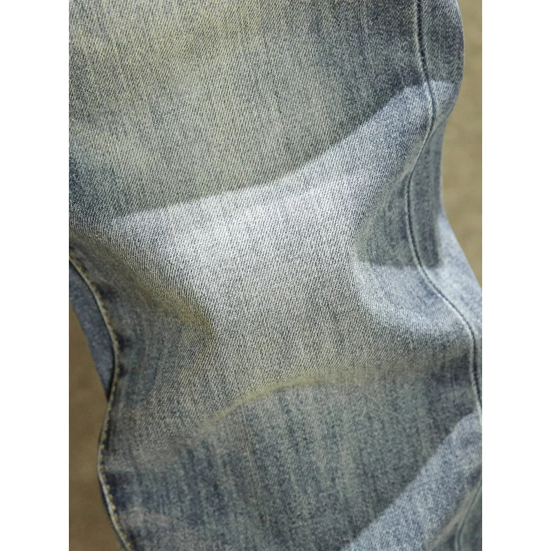 고급 자수 뒷주머니 청바지, 남성 스트레치 슬림핏, 슬림핏, 여름 패션, 라이트 럭셔리, 트렌디 팬츠