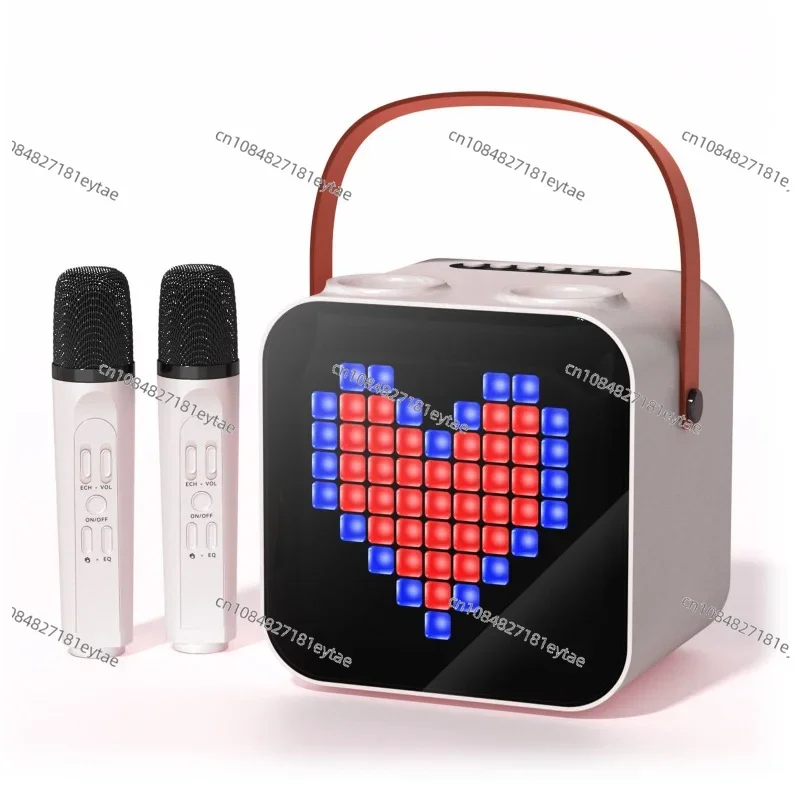

SP-100 Bluetooth speaker, outdoor portable Karaoke treasure dual microphone RGB screen display atmosphere rhythm light