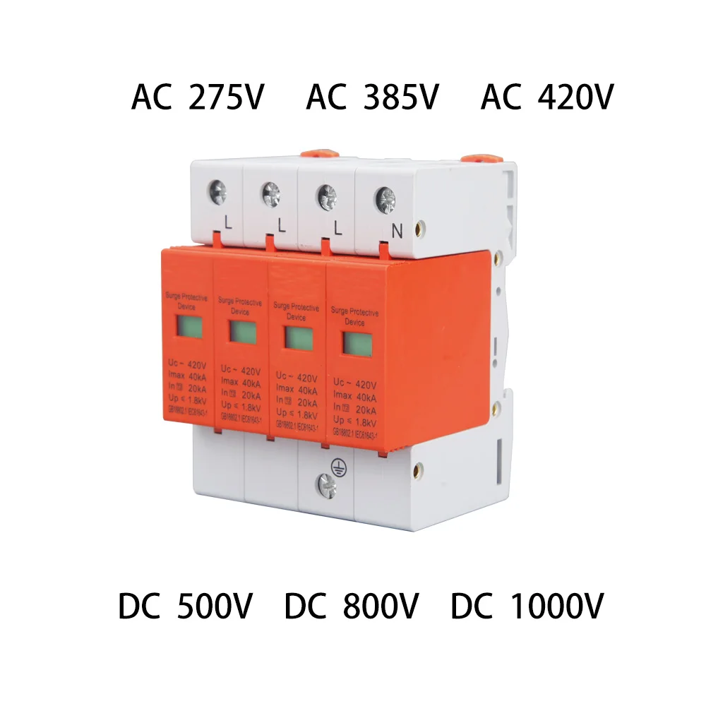 

Solar Power Surge Protector Surge Protective Device SPD Arrester Low Voltage House 1/2/3/4 Pole Surge Voltage Protection 40/60KA